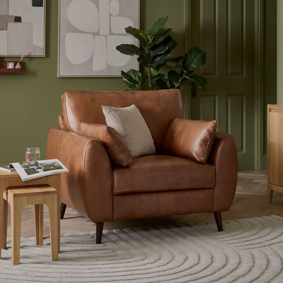 Nova Armchair in Chestnut Brown leather 1