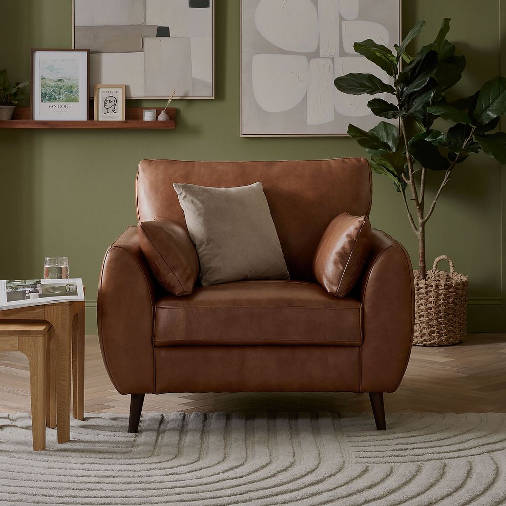 Nova Armchair in Chestnut Brown leather 2
