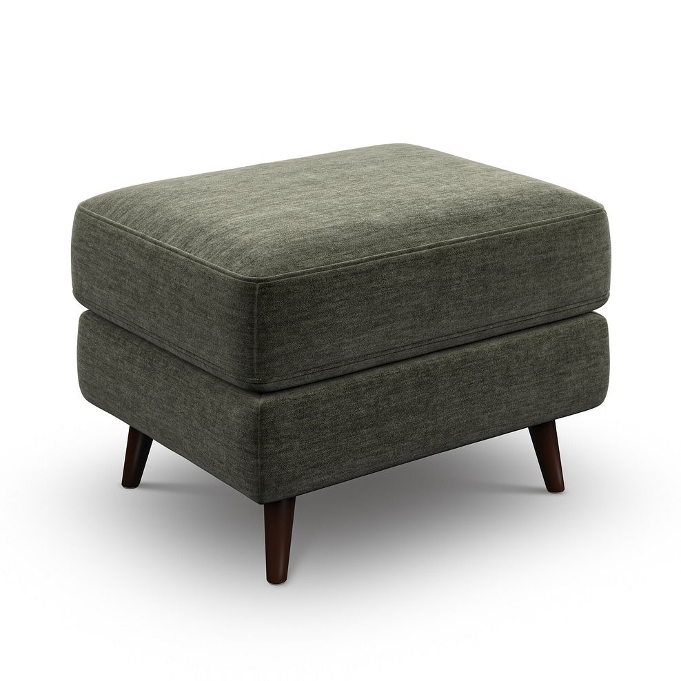 Nova Footstool in Canna Dark Green Fabric 1