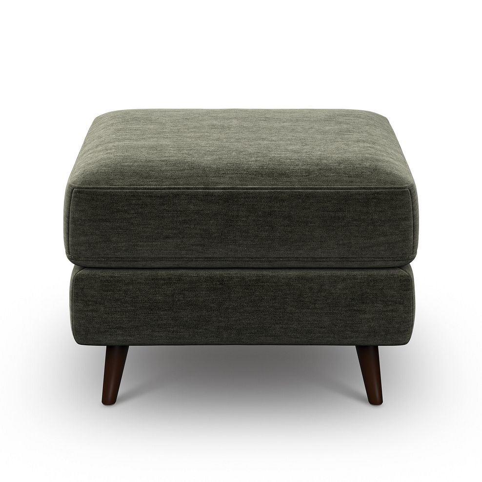 Nova Footstool in Canna Dark Green Fabric 2