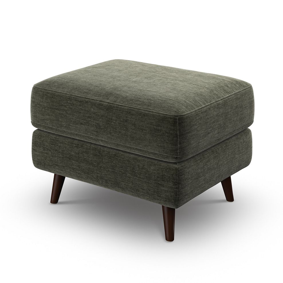 Nova Footstool in Canna Dark Green Fabric 3