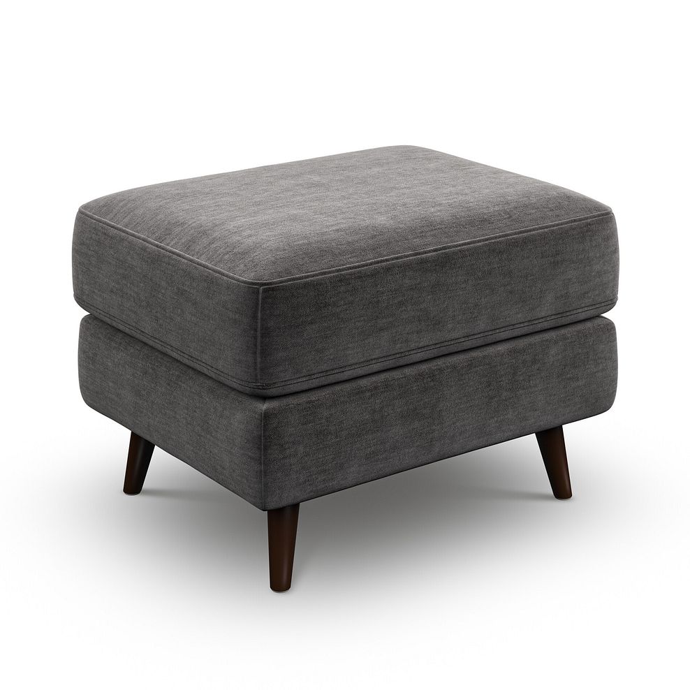 Nova Footstool in Canna Dark Grey Fabric 1