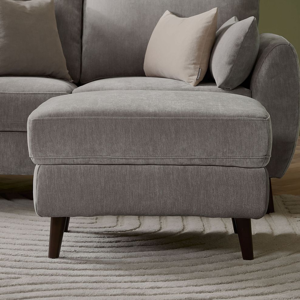 Nova Footstool in Canna Grey Fabric 2