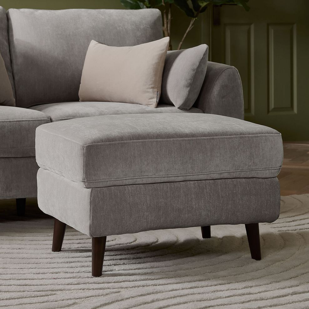 Nova Footstool in Canna Grey Fabric 1