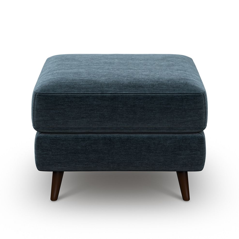 Nova Footstool in Canna Steel Blue Fabric 2