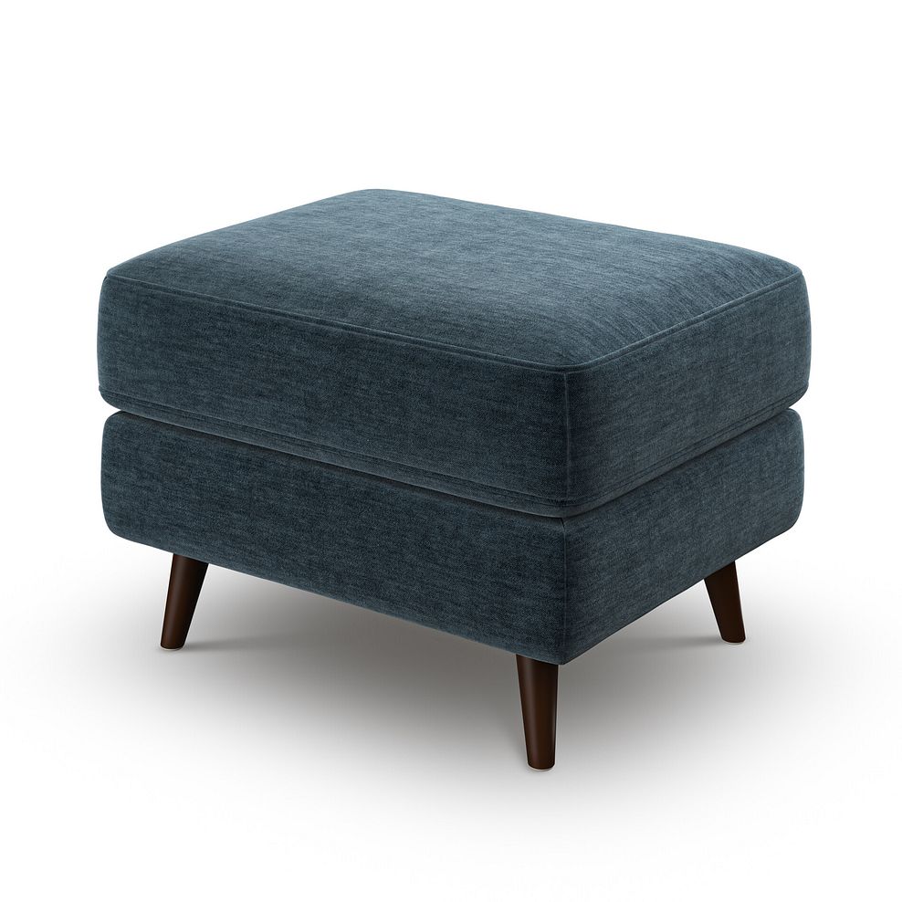 Nova Footstool in Canna Steel Blue Fabric 3