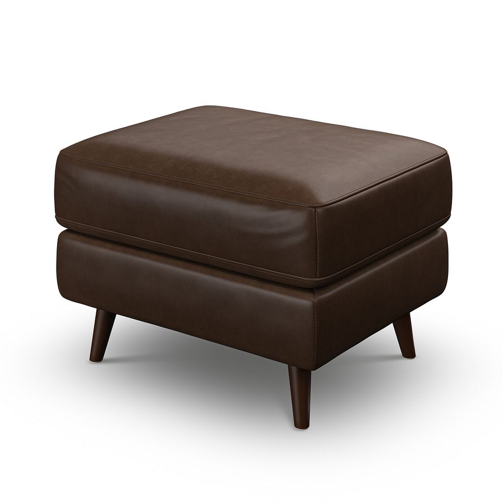 Nova Footstool in Dark Brown Leather 3