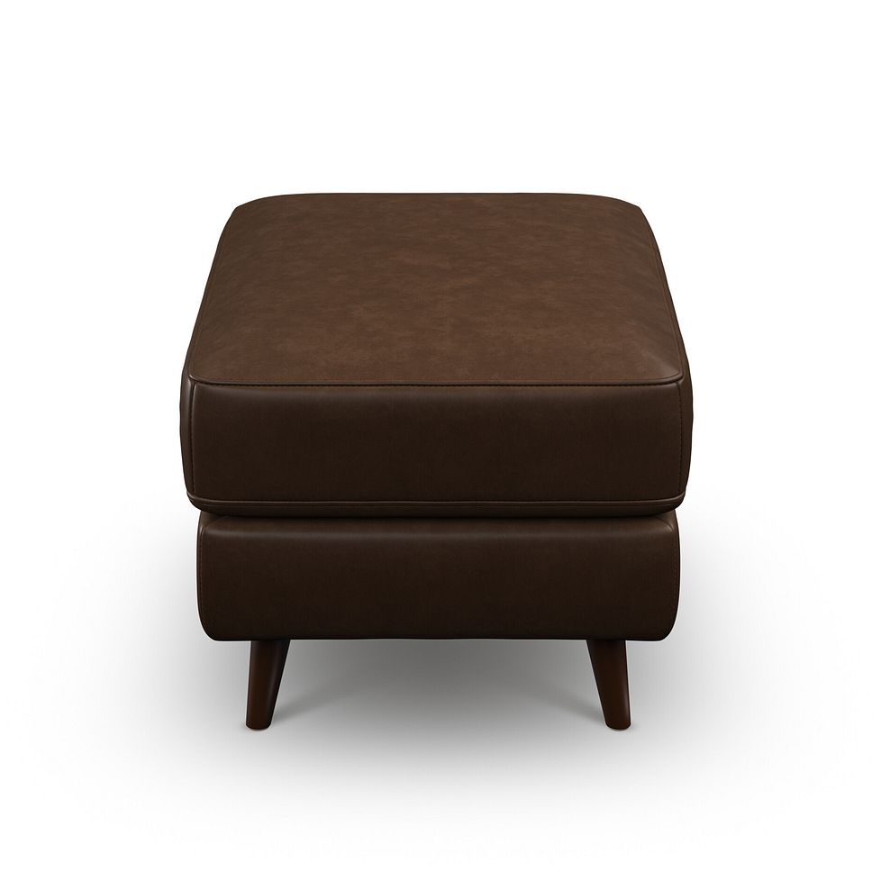 Nova Footstool in Dark Brown Leather 4