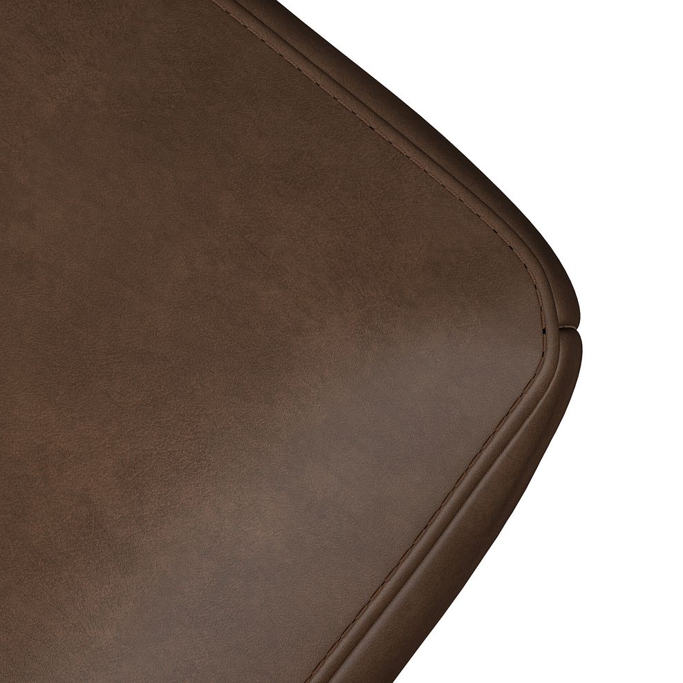 Nova Footstool in Dark Brown Leather 6