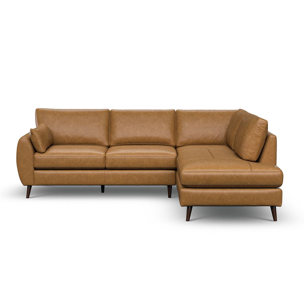 Nova Left Hand Corner Chaise Sofa in Brown Leather 2