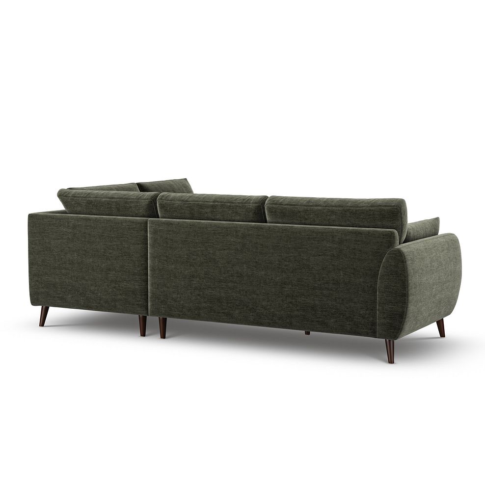 Nova Left Hand Corner Chaise Sofa in Canna Dark Green Fabric 3