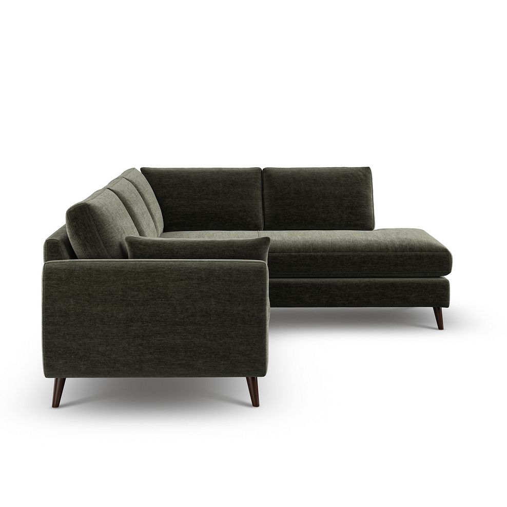 Nova Left Hand Corner Chaise Sofa in Canna Dark Green Fabric 5