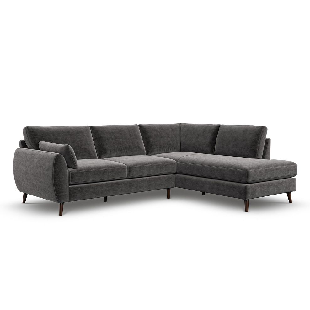 Nova Left Hand Corner Chaise Sofa in Canna Dark Grey Fabric 1