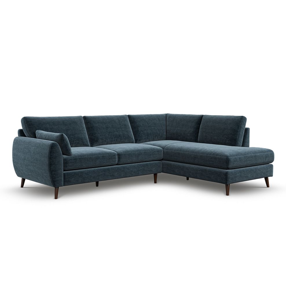 Nova Left Hand Corner Chaise Sofa in Canna Steel Blue Fabric 1