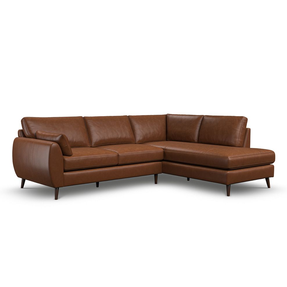 Nova Left Hand Corner Chaise Sofa in Chestnut Brown leather 1