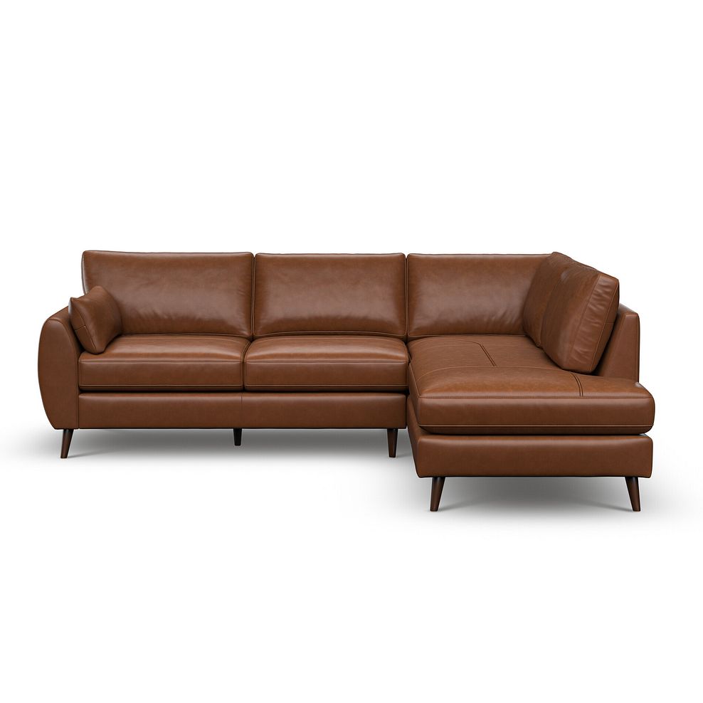 Nova Left Hand Corner Chaise Sofa in Chestnut Brown leather 2