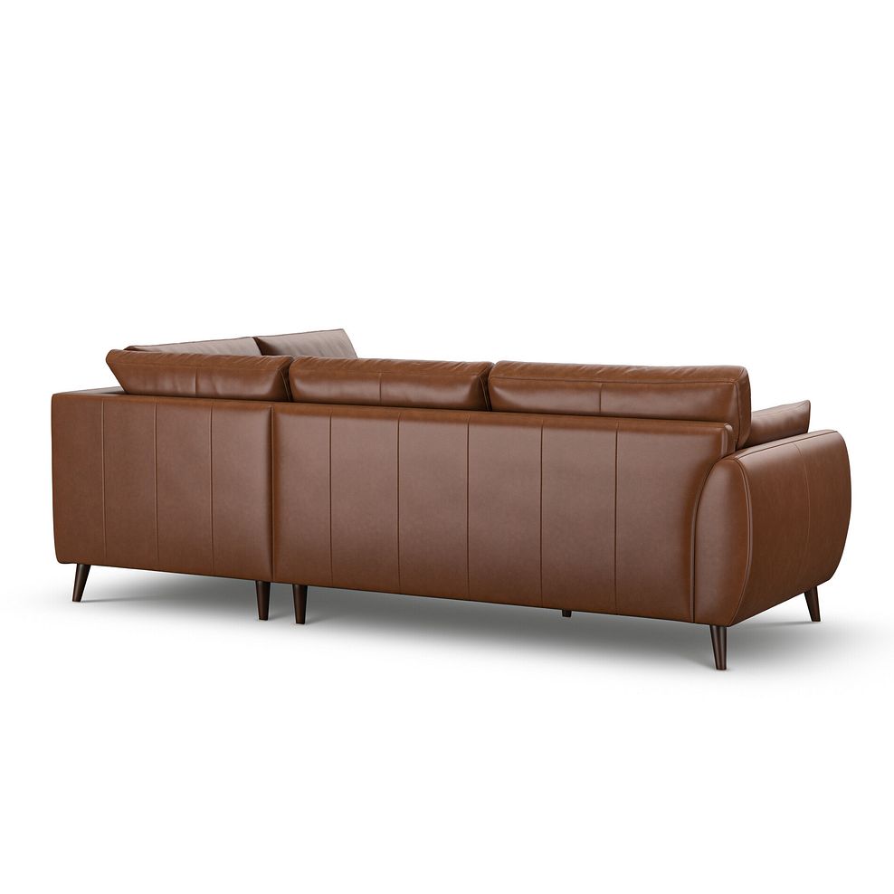 Nova Left Hand Corner Chaise Sofa in Chestnut Brown leather 3