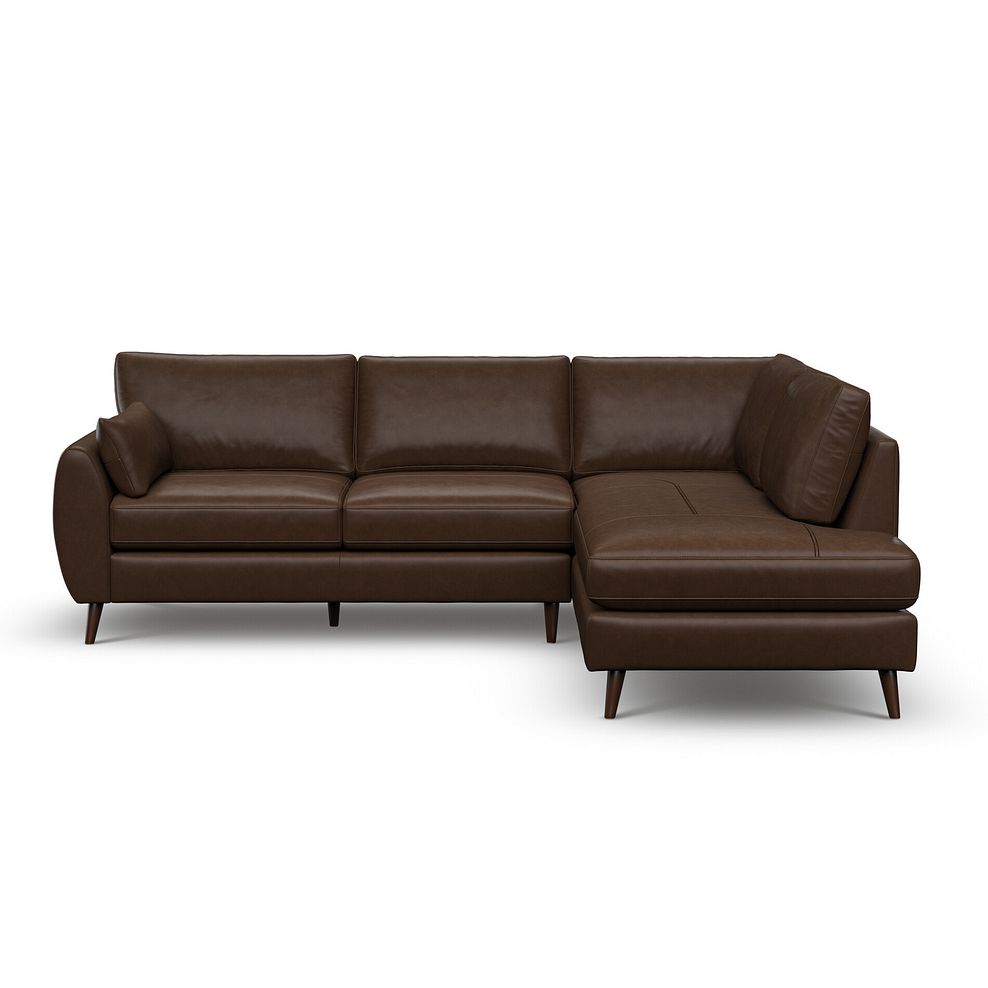 Nova Left Hand Corner Chaise Sofa in Dark Brown Leather 2