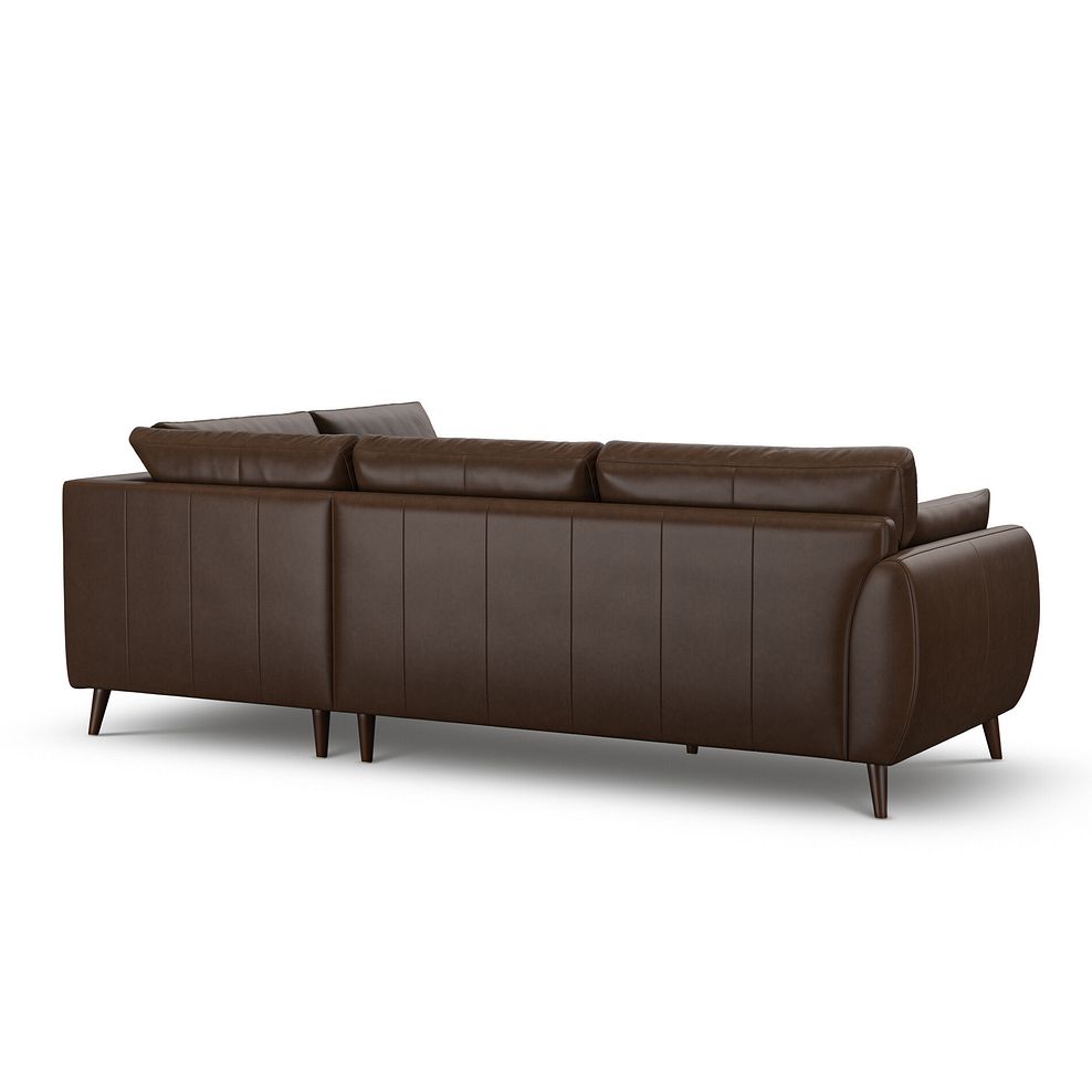 Nova Left Hand Corner Chaise Sofa in Dark Brown Leather 3