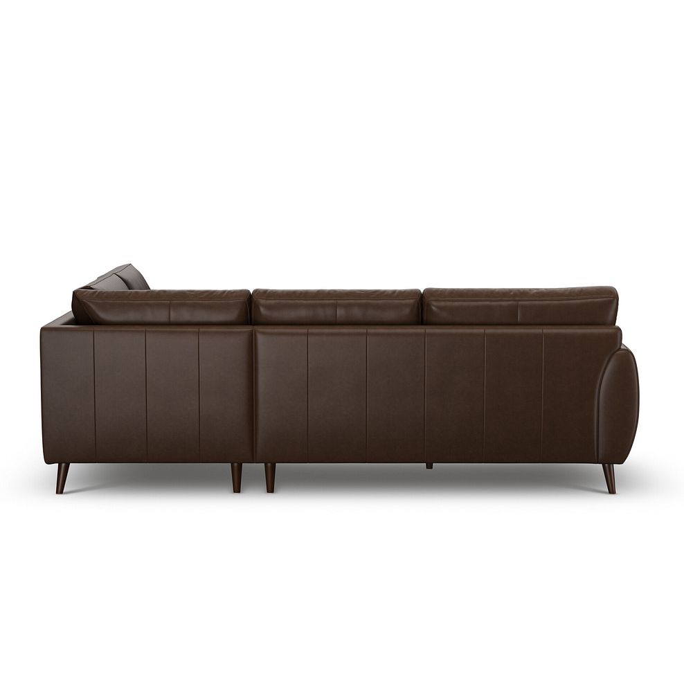 Nova Left Hand Corner Chaise Sofa in Dark Brown Leather 4