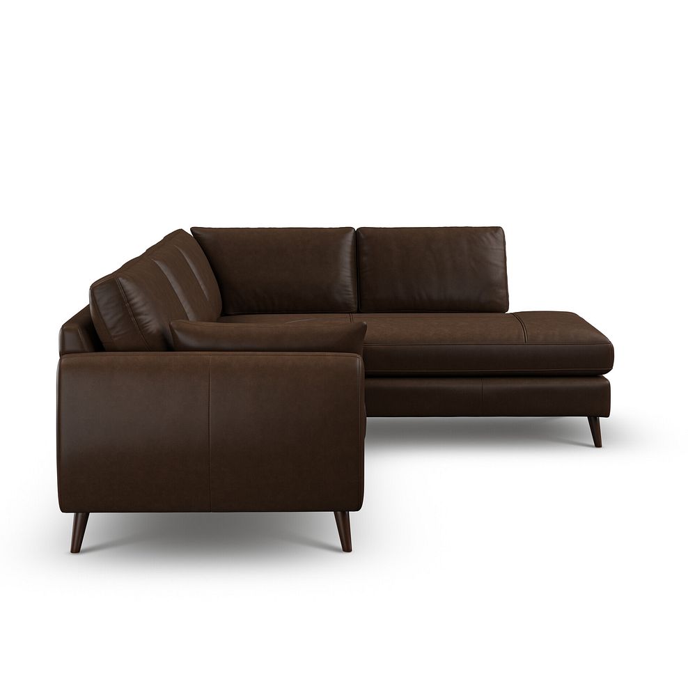 Nova Left Hand Corner Chaise Sofa in Dark Brown Leather 5