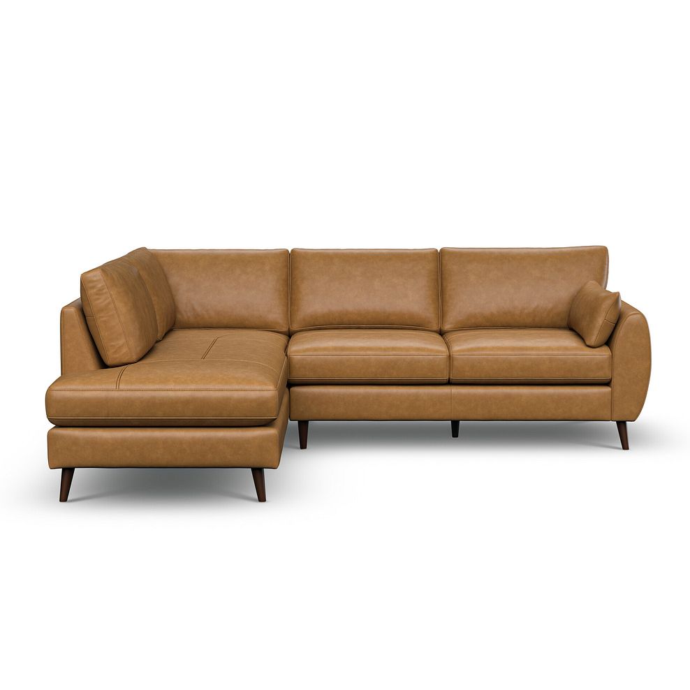 Nova Right Hand Corner Chaise Sofa in Brown Leather 2