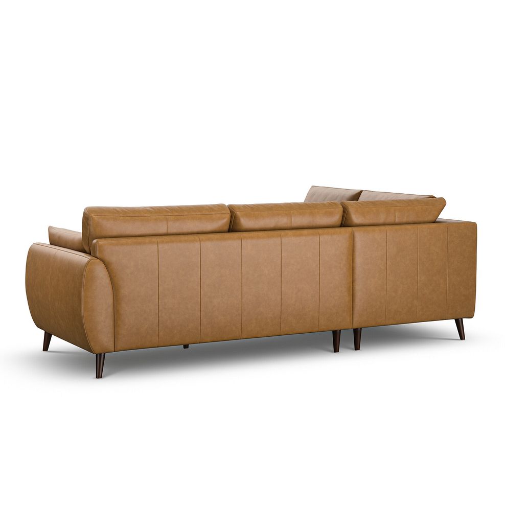Nova Right Hand Corner Chaise Sofa in Brown Leather 3