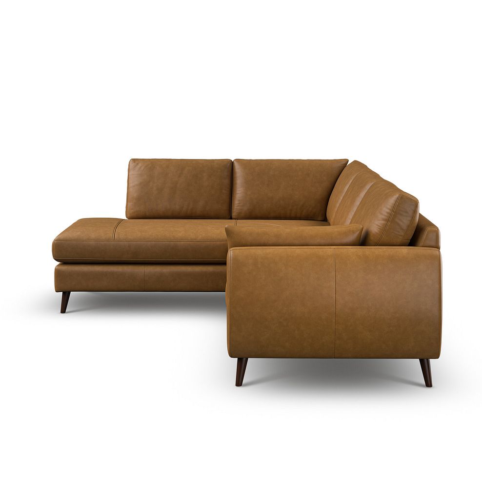 Nova Right Hand Corner Chaise Sofa in Brown Leather 5