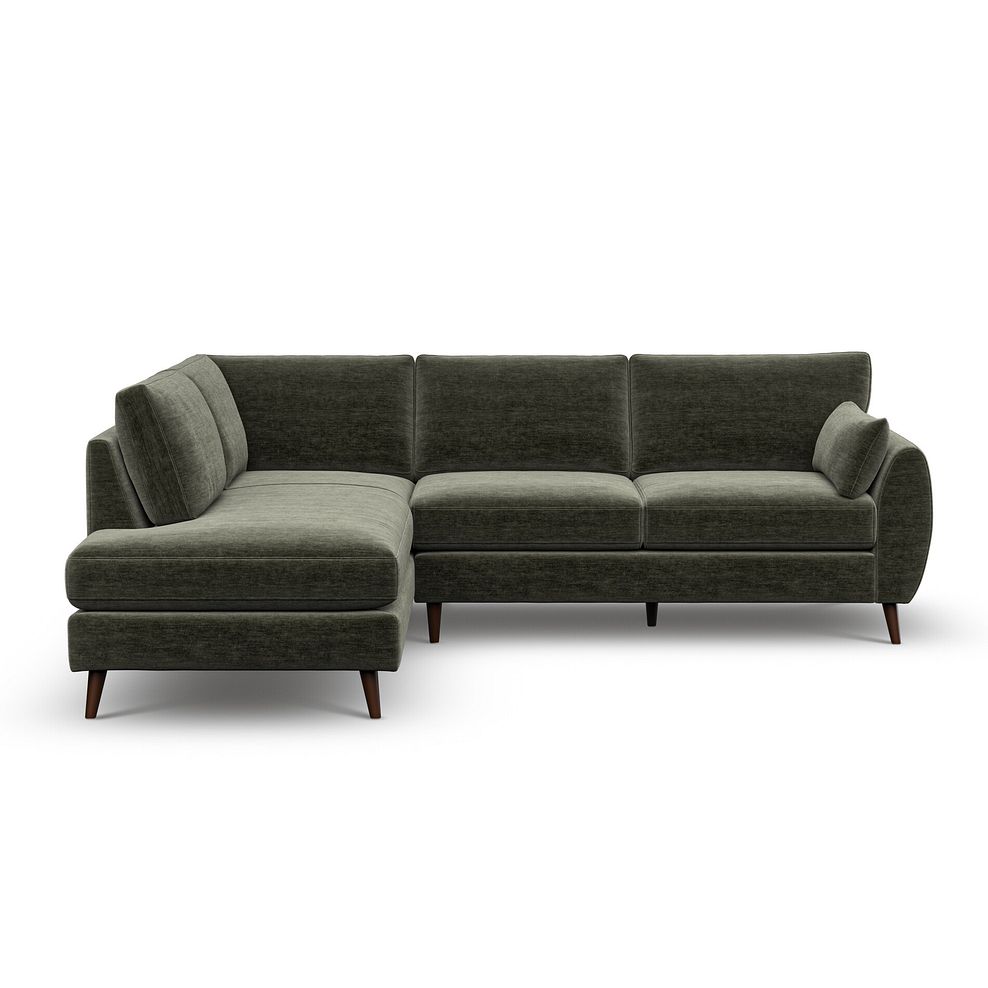 Nova Right Hand Corner Chaise Sofa in Canna Dark Green Fabric 2