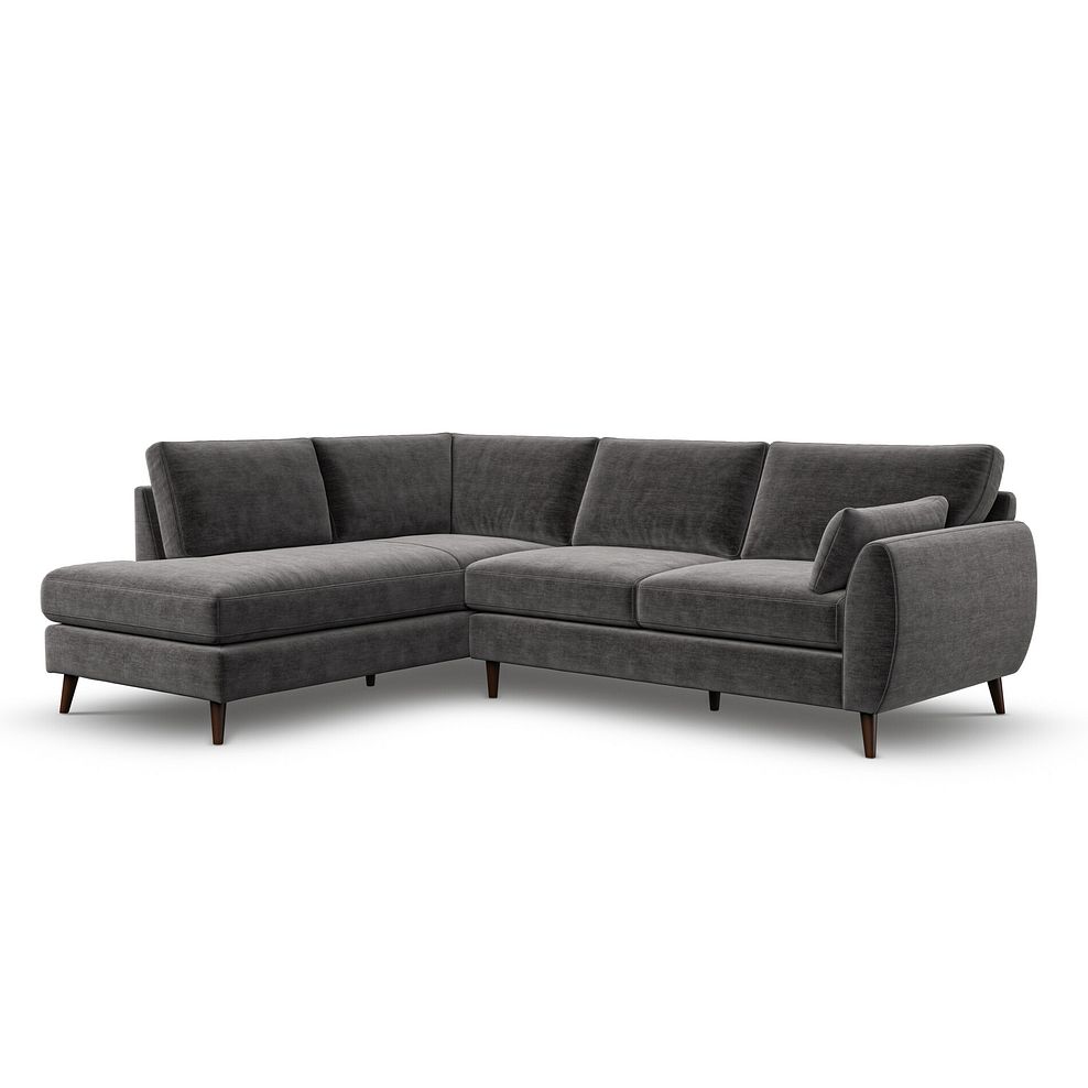 Nova Right Hand Corner Chaise Sofa in Canna Dark Grey Fabric 1