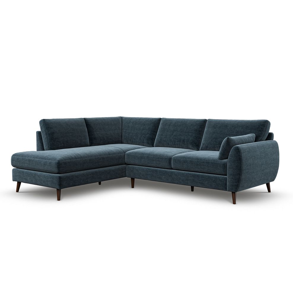 Nova Right Hand Corner Chaise Sofa in Canna Steel Blue Fabric 1