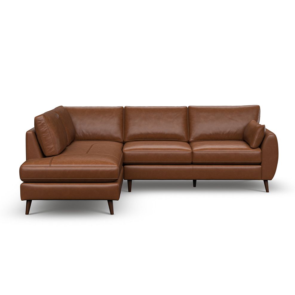 Nova Right Hand Corner Chaise Sofa in Chestnut Brown leather 2