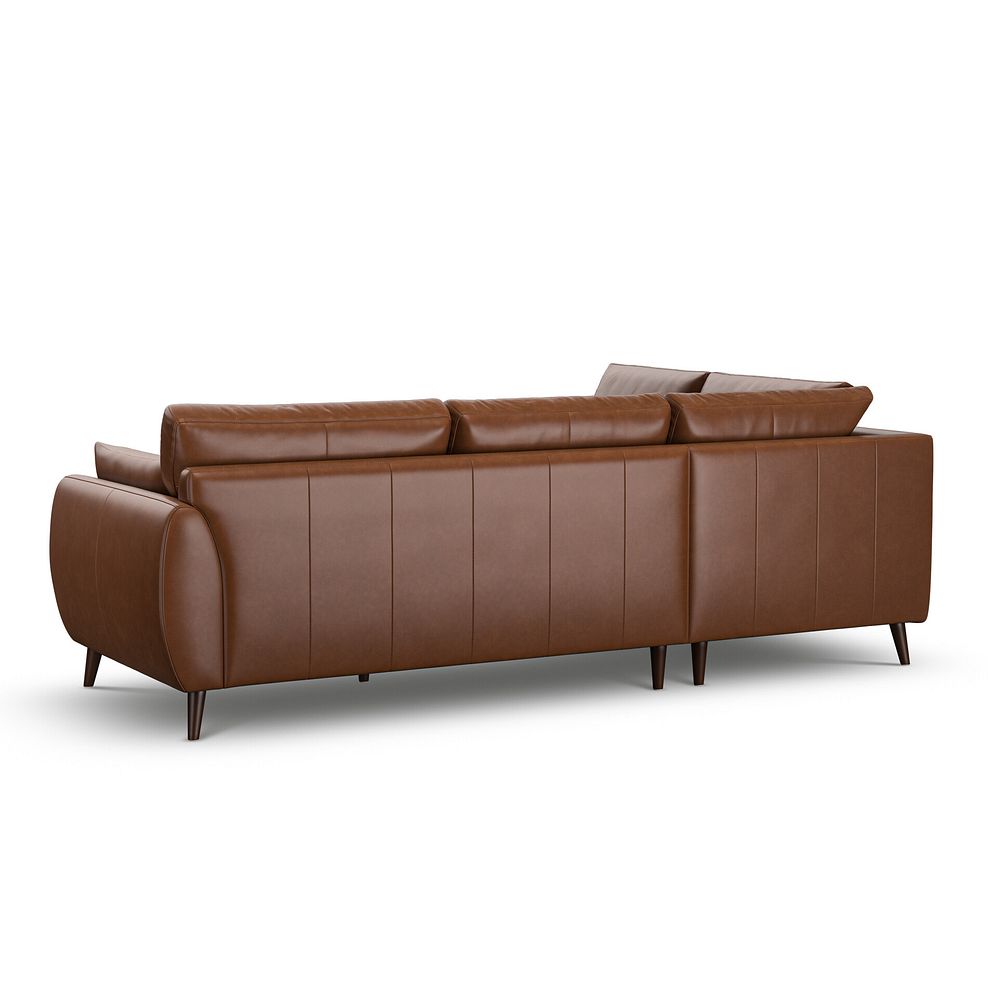 Nova Right Hand Corner Chaise Sofa in Chestnut Brown leather 3