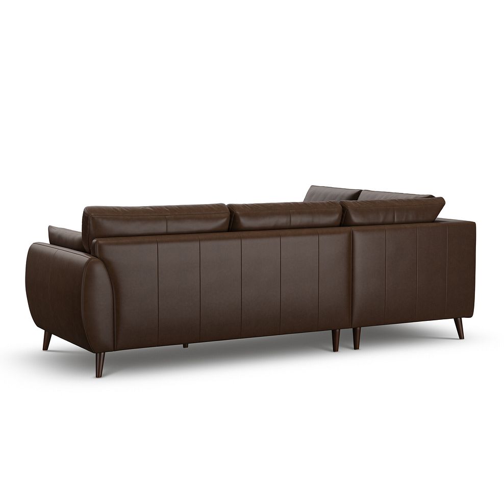 Nova Right Hand Corner Chaise Sofa in Dark Brown Leather 3
