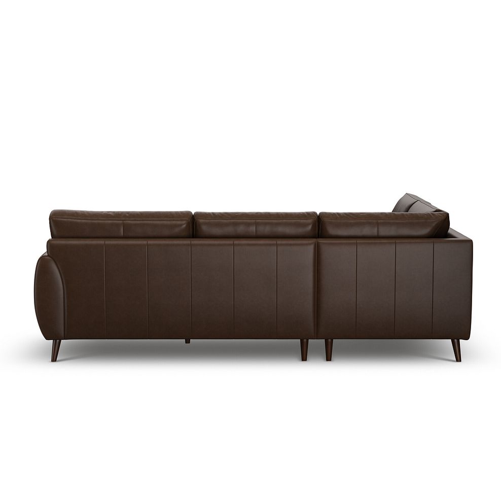 Nova Right Hand Corner Chaise Sofa in Dark Brown Leather 4