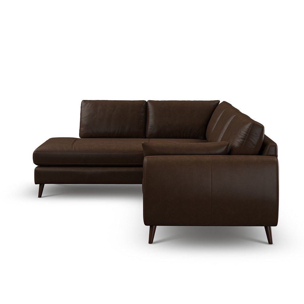 Nova Right Hand Corner Chaise Sofa in Dark Brown Leather 5