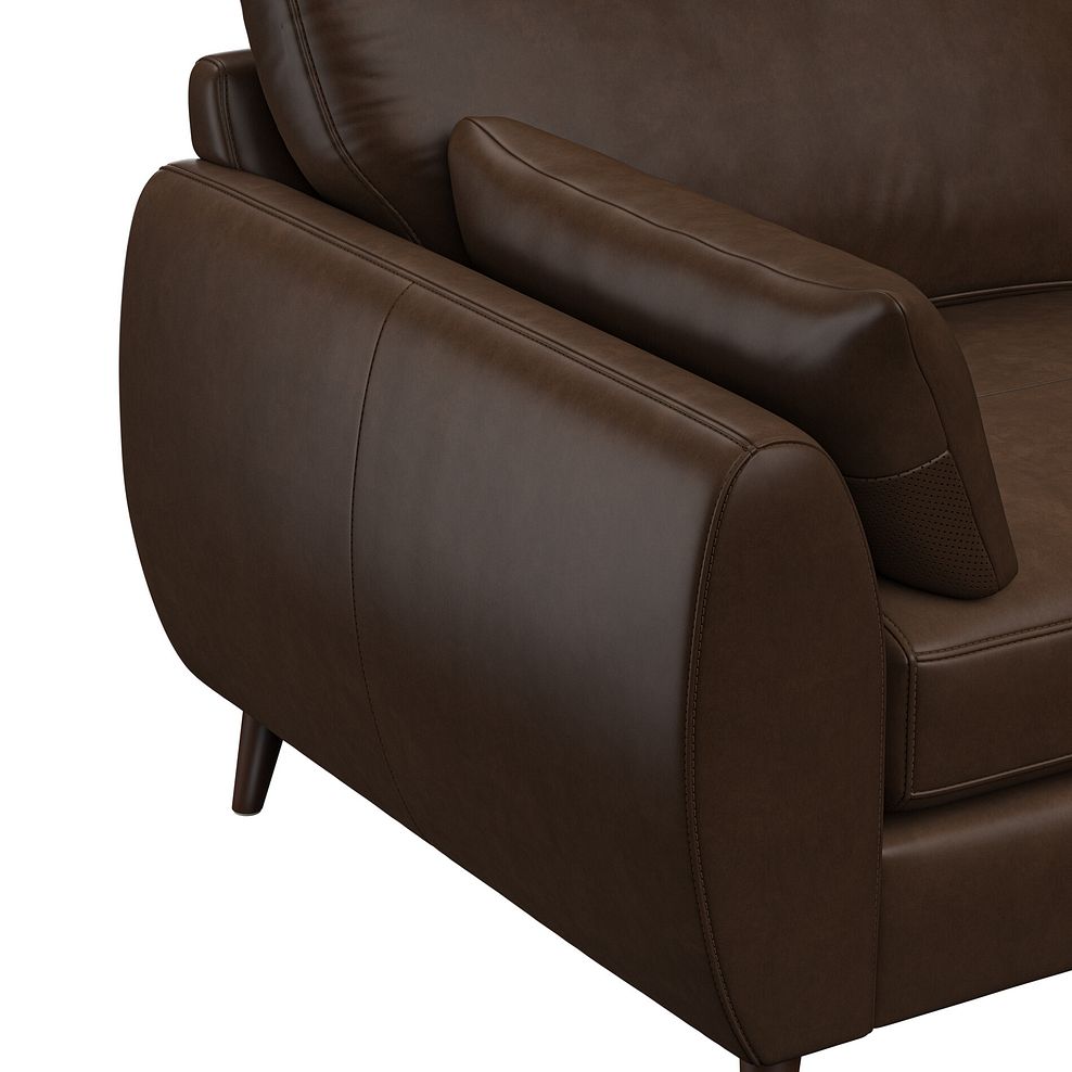 Nova Right Hand Corner Chaise Sofa in Dark Brown Leather 8