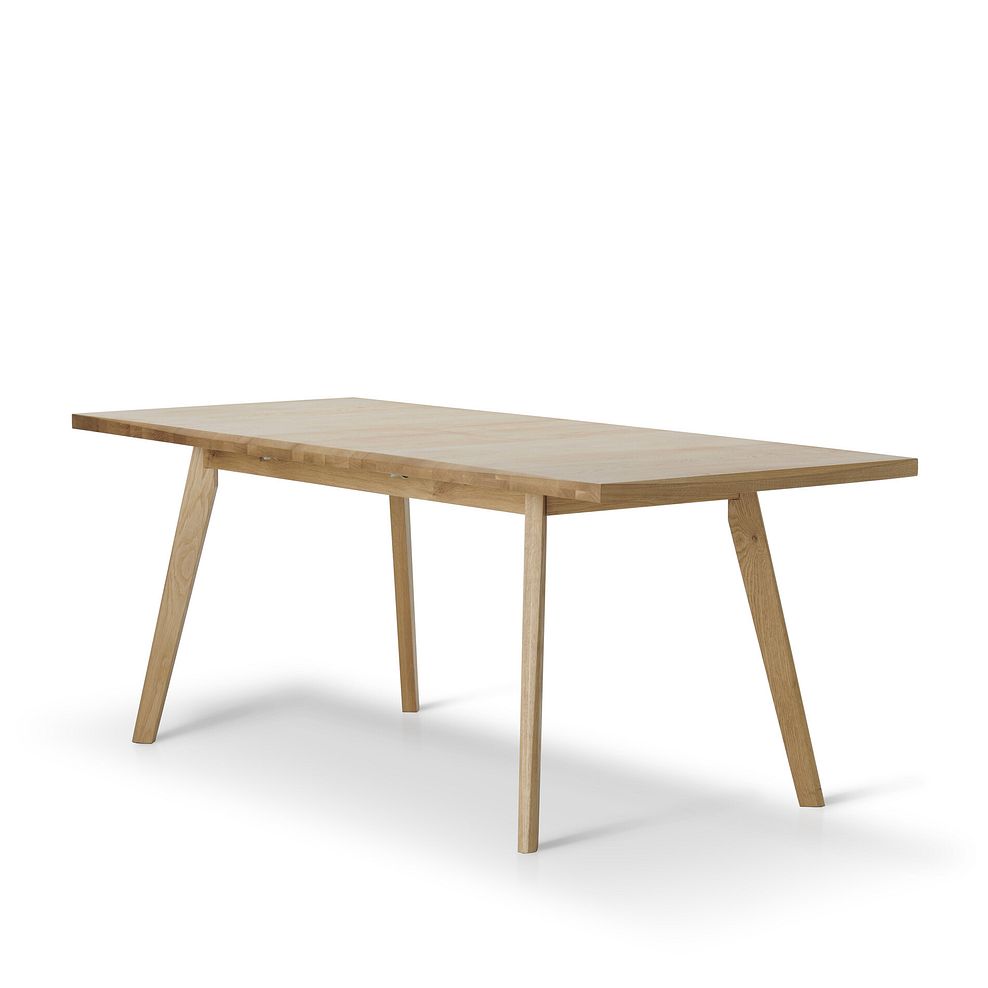 Oaklee Natural Extendable Dining Table and 4 Modern Natural Oak Chair with Verona Chocolate Fabric 2