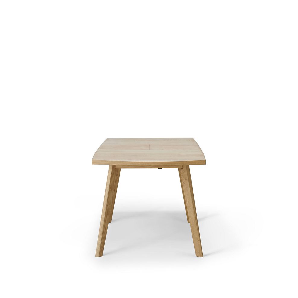 Oaklee Natural Extendable Dining Table and 6 Modern Natural Oak Chair with Dappled Beige Fabric Seat 4