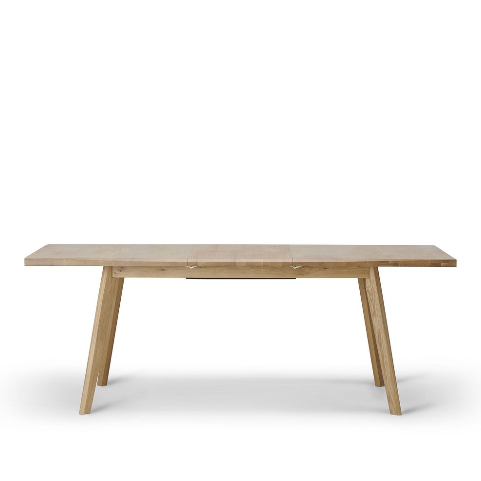 Oaklee Natural Extendable Dining Table and 6 Modern Natural Oak Chair with Dappled Beige Fabric Seat 3