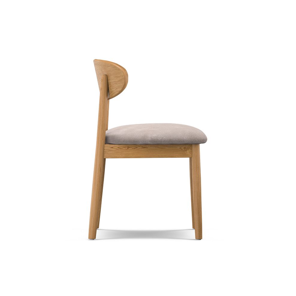Oaklee Natural Extendable Dining Table and 6 Modern Natural Oak Chair with Dappled Beige Fabric Seat 7