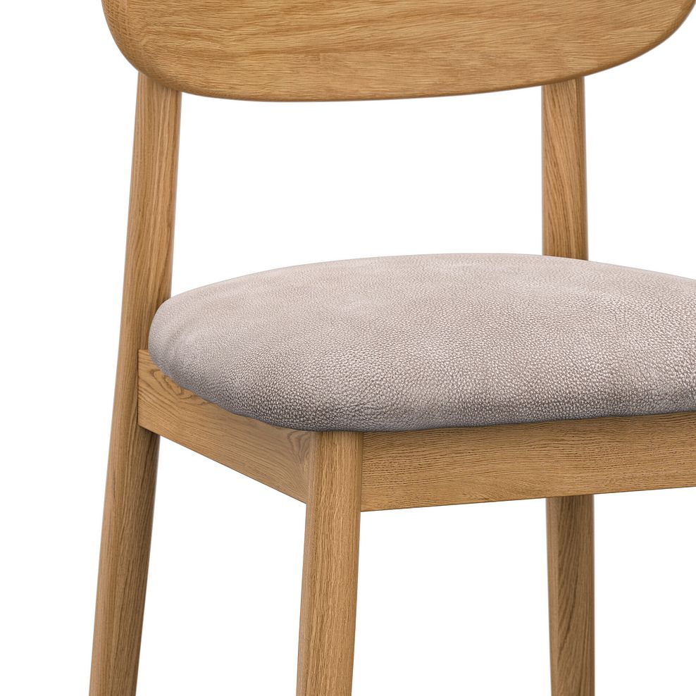 Oaklee Natural Extendable Dining Table and 6 Modern Natural Oak Chair with Dappled Beige Fabric Seat 14