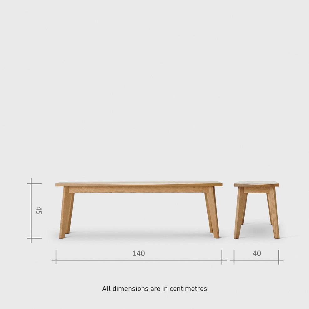 Oaklee Natural Oak Dining Bench 140cm 9