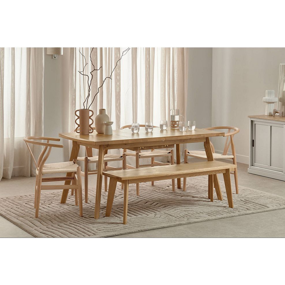 Oaklee Natural Oak Dining Bench 140cm 2