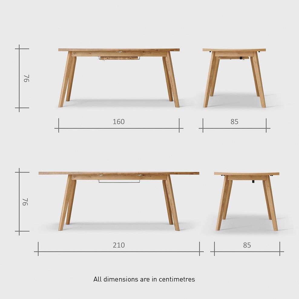 Oaklee Natural Oak Extendable Dining Table + 6 Lars Dining Chairs in Natural Oak with Natural Seat 8