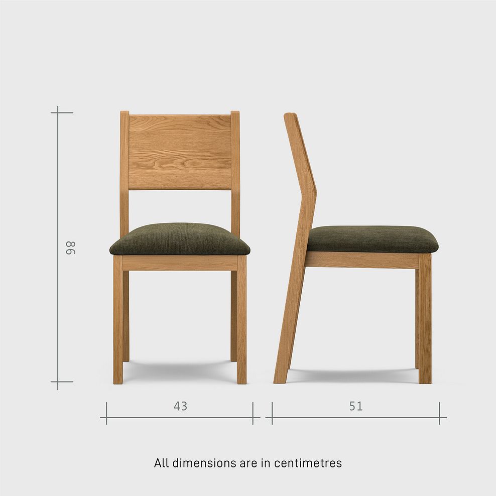 Oaklee Natural Oak Extendable Dining Table 160-210cm + 4 Ellison Natural Oak Chair with Verona Green Fabric Seat 9