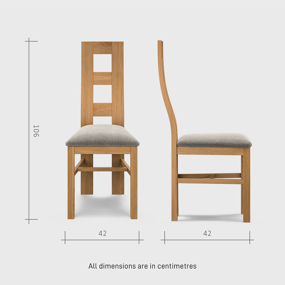 Oaklee Natural Oak Extendable Dining Table 160-210cm + 4 Wave Back Natural Solid Oak Chair with Verona Mocha Fabric Seat 9