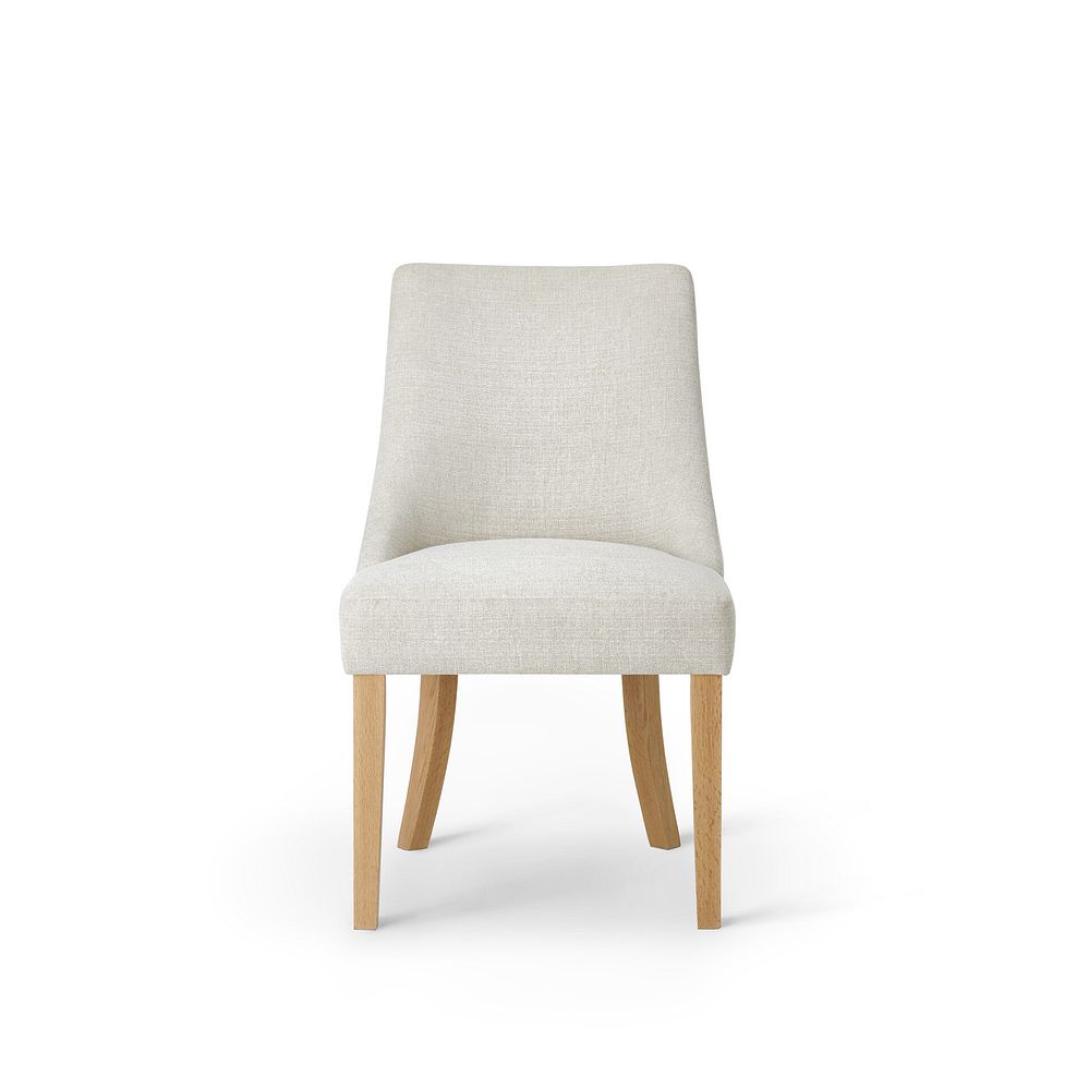 Oaklee Natural Oak Extendable Dining Table 160-210cm + 4 Zola Chair in Conway Stone Fabric with Oak leg 8