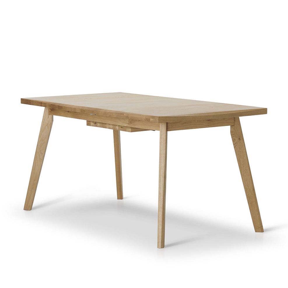 Oaklee Natural Oak Extendable Dining Table 160-210cm + 4 Zola Chair in Conway Stone Fabric with Oak leg 2