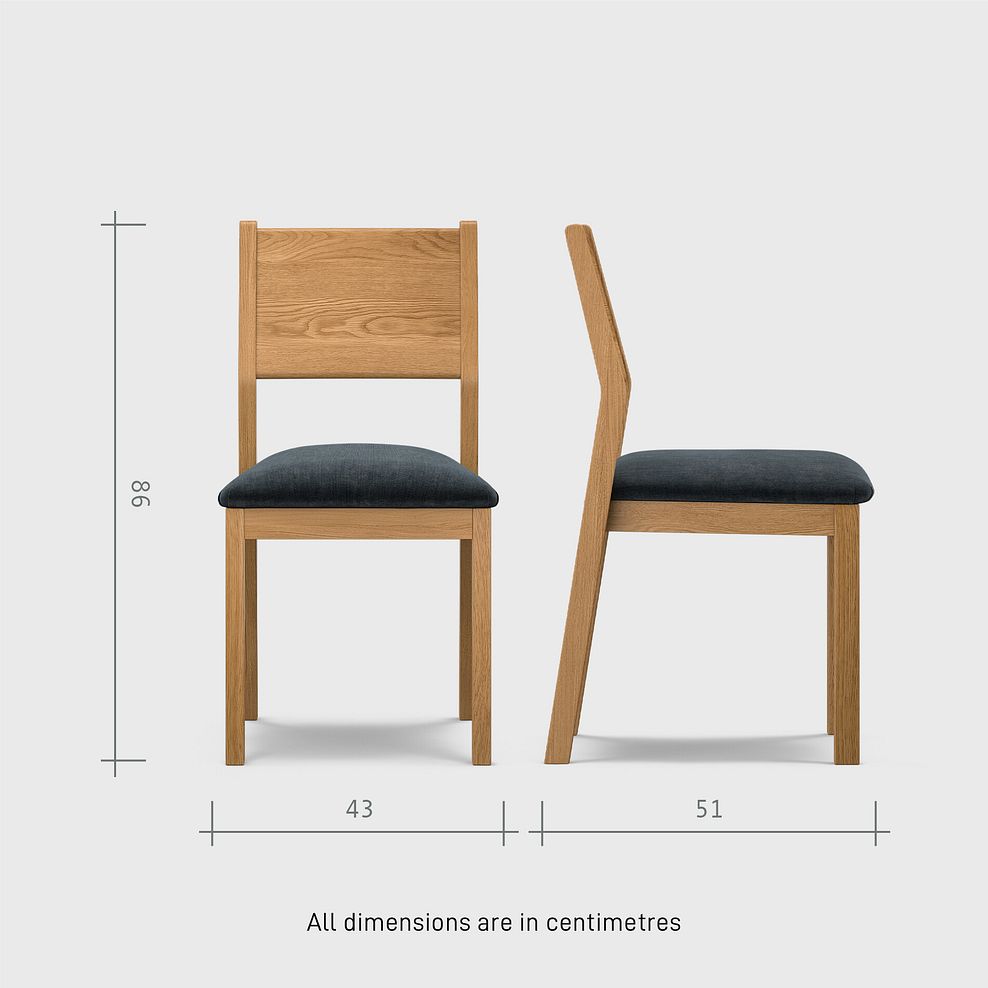 Oaklee Natural Oak Extendable Dining Table 160-210cm + 6 Ellison Natural Oak Chair with Verona Charcoal Fabric Seat 9